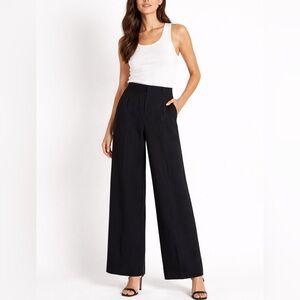 Banana Republic Hayden Pant – Black | 8 Petite | Wide Leg Tailored